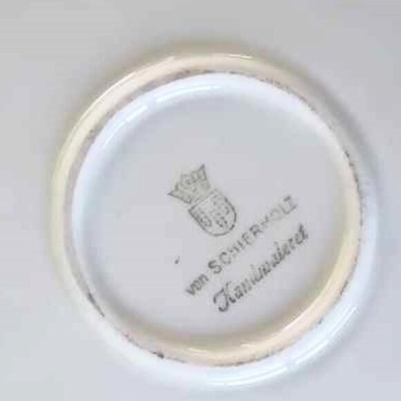 Stunning Antique von Schierholz Gold Gilded Leaves Relief Molded Porcelain Bowl - Picture 13 of 13